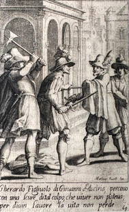 Jacques Callot Engraving, "Gherardo, From Scelta d'Alcuni Miracoli...": Jacques Callot (French 1592-1635) After Matteo Rosselli (Italian 1578-1650) ) &#34;Gherardo, Brother of Giovanni of Austria, &#34; from Scelta d&#39;Alcuni Miracoli e Grazie della Santissima Nunziata