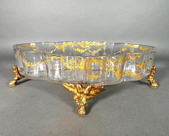 Gilded Crystal Centerpiece in Baccarat Gilt Bronze Stand