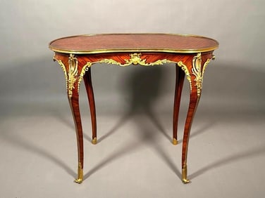 Louis XV Style Parquetry Kidney Shaped Table, 19thc.