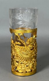 Escalier de Cristal Art Nouveau Vase in E. Enot Bronze Fitted Base