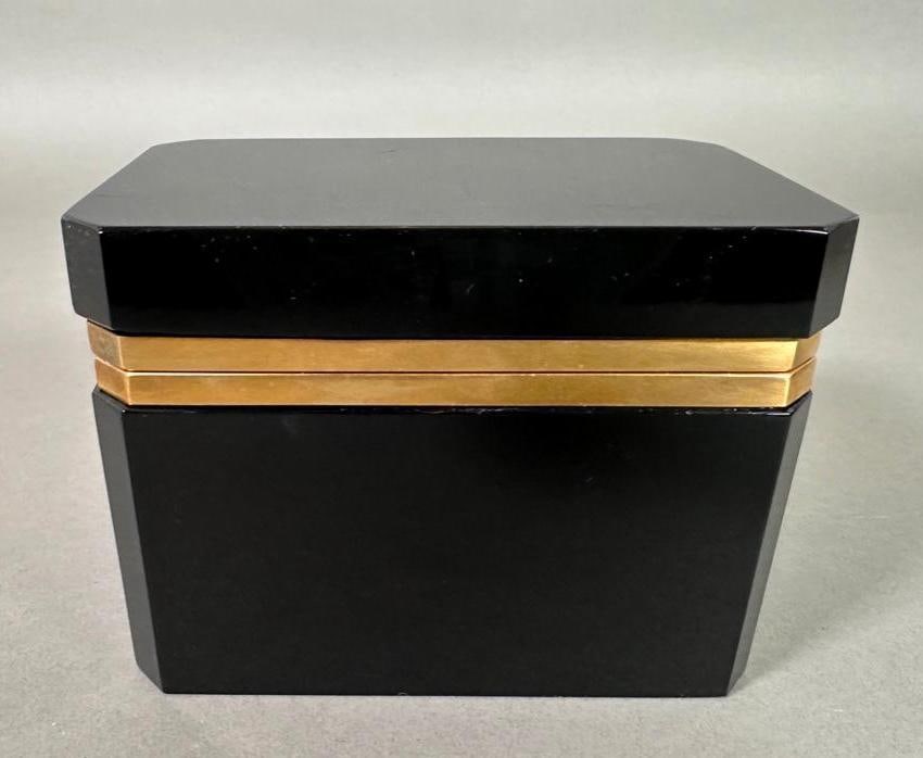 French or Italian Black Opaline Glass Box (1 of 7)