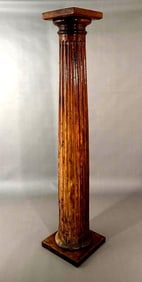 Carved Wood Tall Doric Style Architectural Column