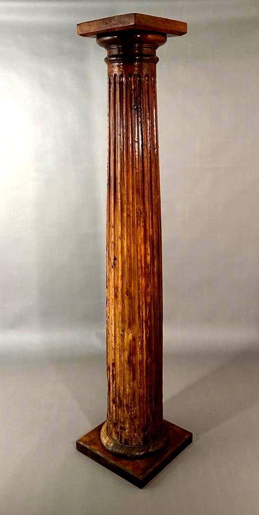 Carved Wood Tall Doric Style Architectural Column (1 of 8)