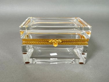 French Crystal and Gilt Bronze Mounted Box
