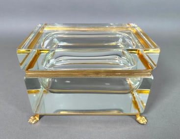 A Large Italian Murano Sommerso Glass Box