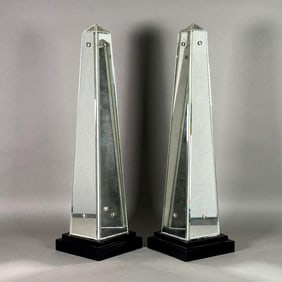 Pair of Mirrored Obelisks, Early-Mid 20thc.