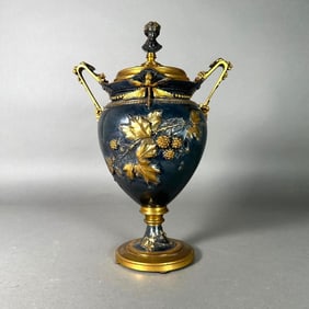 Unusual French Bronze Covered Urn, c.1900