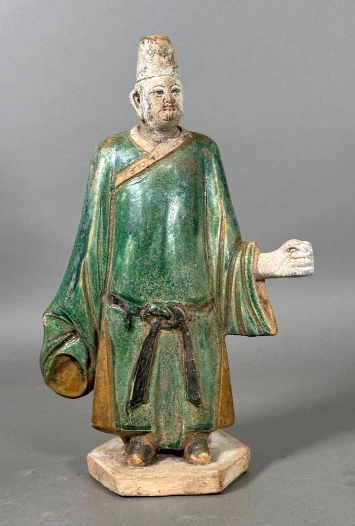 Chinese Glazed Pottery Tomb Figure of an Attendant (1 of 7)