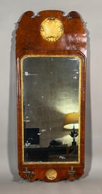 George II Mahogany and Parcel Gilt Girondole Mirror, 18thc.