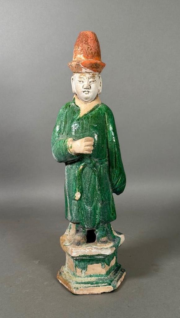 Chinese Glazed Pottery Tomb Figure of an Attendant (1 of 8)