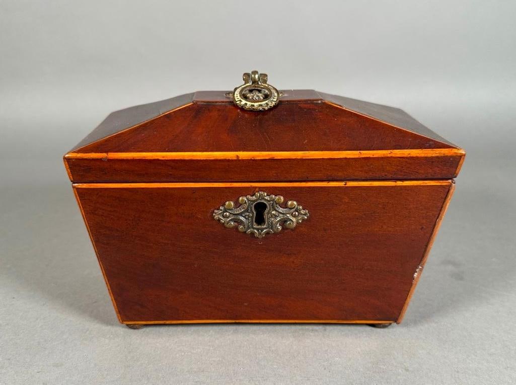 English Regency Mahogany Tea Caddy (1 of 7)