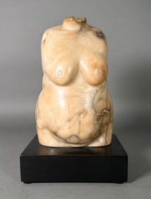 Carved Marble Female Torso, 20thc., Modern