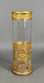 French Napoleon III Crystal Vase with Bronze Mounts, 19thc.