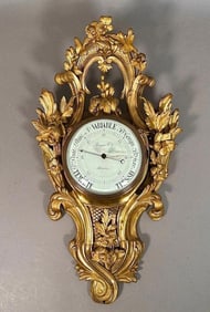 Louis XV Style Gilt Bronze Cartel Style Barometer, Boyer Freres, Paris,