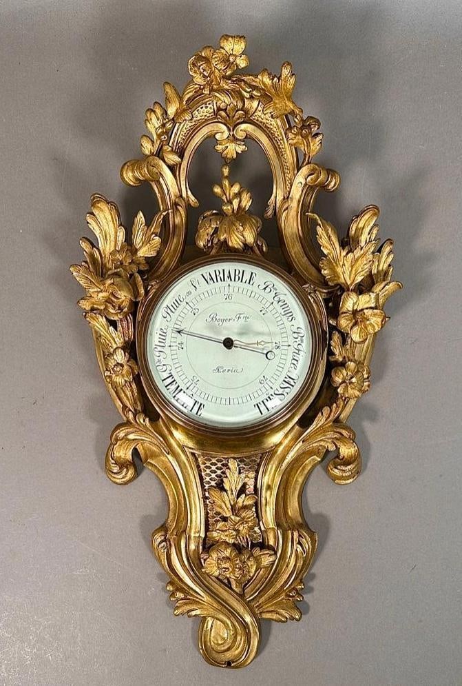 Louis XV Style Gilt Bronze Cartel Style Barometer, Boyer Freres, Paris, (1 of 8)