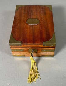 English Mahogany Campaign Style Cigarette Box