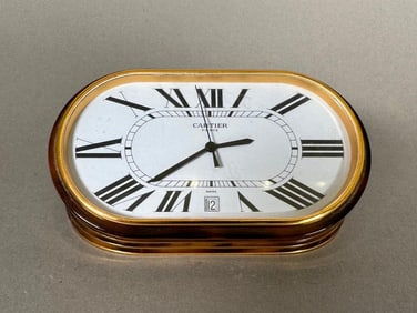 Cartier "Panthere" Accordion Enamel Desk Clock