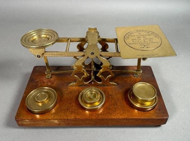 Partridge & Cooper Brass Postal Scale, London, late 19thc.