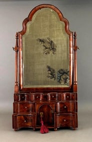English Queen Anne Walnut Dressing Mirror, 18thc.