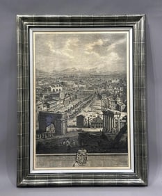Giuseppe Vasi Lithograph after Engraving, "The Campo Vaccino"