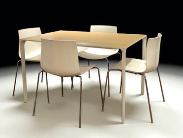 Simon Pengelly for Arper, Nuur Table and Four Catifa Chairs