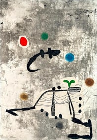 Joan Miro Lithograph, "Personatge I Estels II"