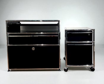 USM Haller Modular Desk and File Cabinet
