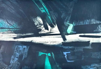 Gabor Peterdi Etching, "Storm"