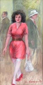 Clyde Singer Oil, "Girl in Pink"