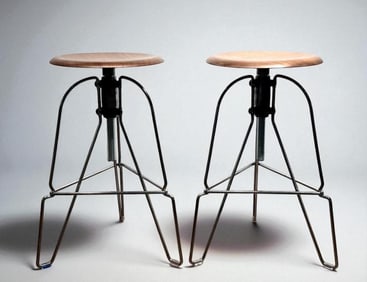 Pair of Jeff Covey Adjustable Stools