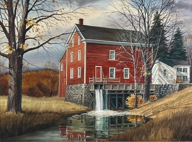 Kinley Shogren Watercolor, "The Old Red Mill"