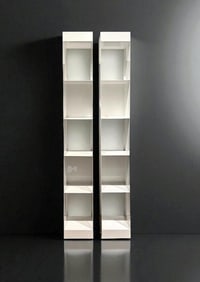 Two Modern Metal Bookshelves