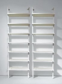 Pair of CB2 Stairway Metal Mount Wall Shelves