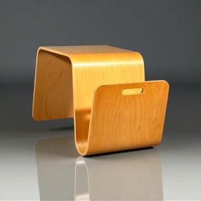 Molded Birch "Mag" Bent Plywood Table, Modern