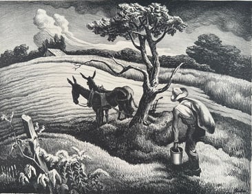 Thomas Hart Benton Lithograph, "Approaching Storm"