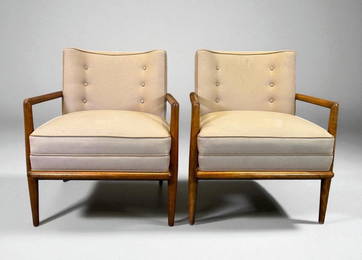 Pair of T.H. Robsjohn-Gibbings Lounge Chairs, Model 1721