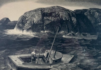 Stow Wengenroth Lithograph, "Maine Lobsterman"