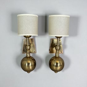 Pair of Modernist German Brass Sconces, ca. 1930's
