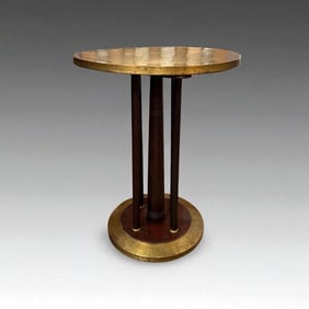 Vienna Secessionist Style Brass and Wood Table