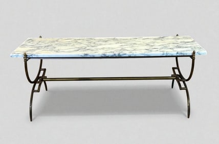 Marble and Brass Coffee Table, c.1950's-60's