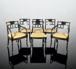 Set of Six Baker Historic Charleston "Governor Alston" Dining Chairs