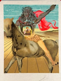 Salvador Dali Lithograph, "Chevalier Surrealiste"