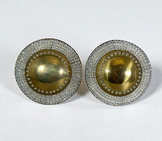 Pair of Italian Brass and Crystal Wall Sconces, ca. 1950's