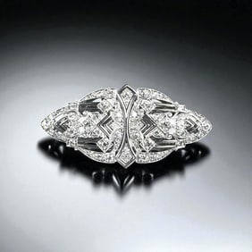 Art Deco Platinum and DiamondBrooch/Dress Clips