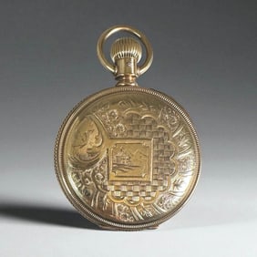 Non Magnetic Watch Company of America 14K Gold Keystone Pocket Watch, ca. 1890