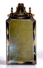 Queen Anne Style Japanned Wall Mirror, Modern