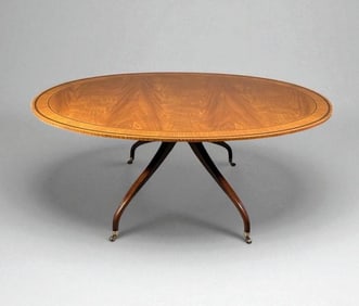 Baker Furniture Regency Style Oval Top Dining Table