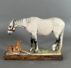 Kathleen Wheeler Crump Ceramic Group, Mare and Foal