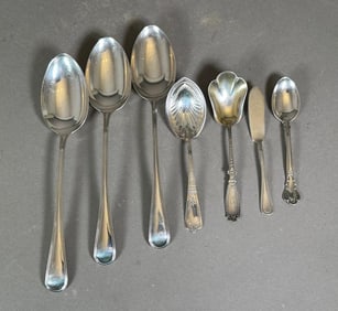 Seven Assorted Sterling Silver Serving Utensils