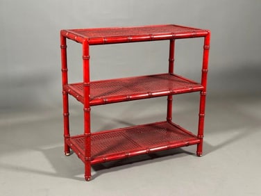 John Widdicomb Petite Faux Bamboo Bookstand or Shelf Table